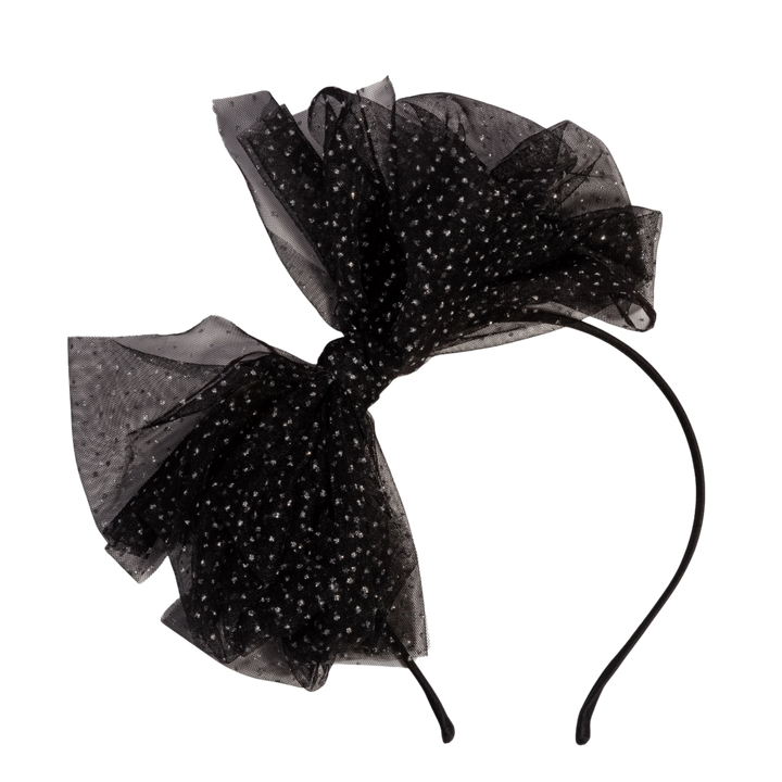 Glitter Tulle Headband - Black