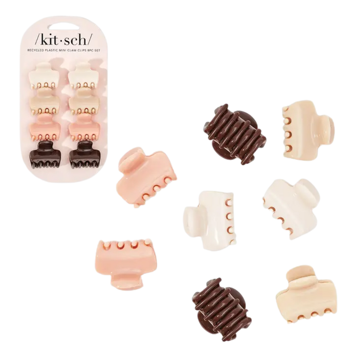 Recycled Plastic Mini Cloud Claw Clips 8pc Set