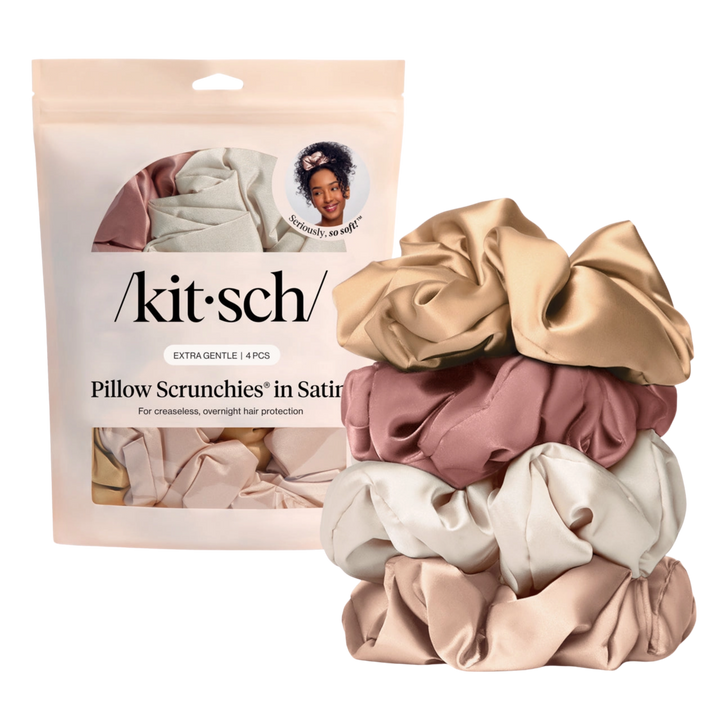 Pillow Scrunchies in Satin 4pc