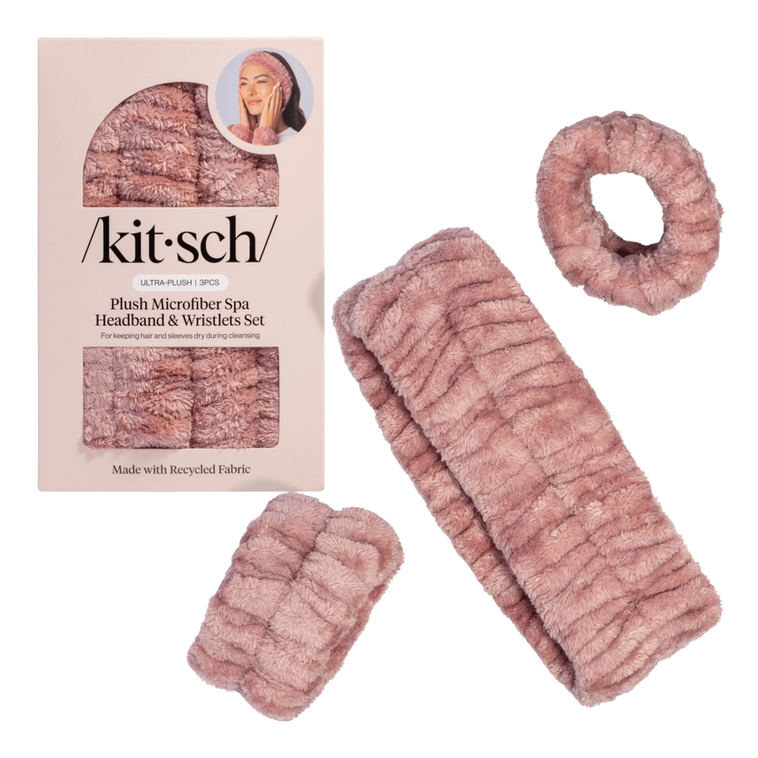 Spa Headband and Wristlets 3pc Set - Terracotta