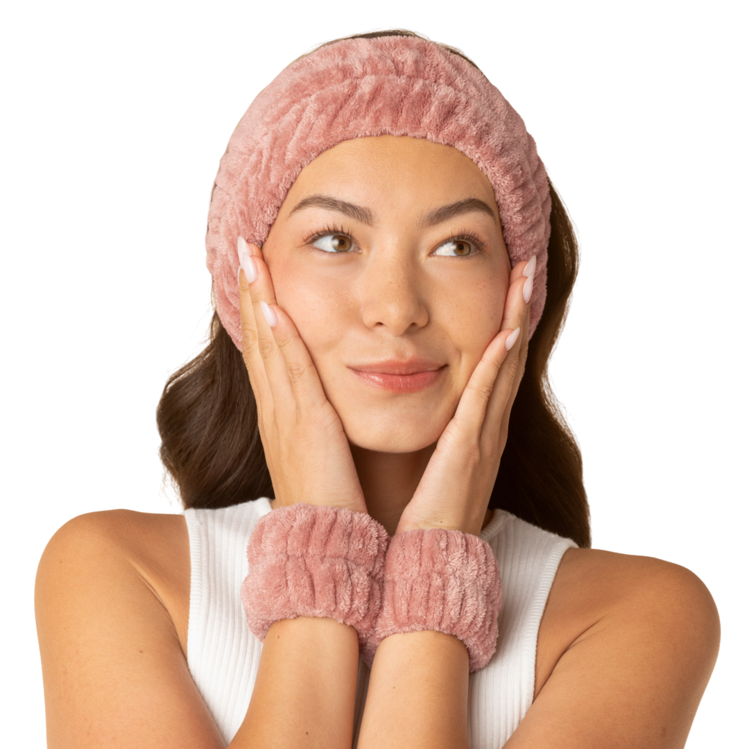 Spa Headband and Wristlets 3pc Set - Terracotta