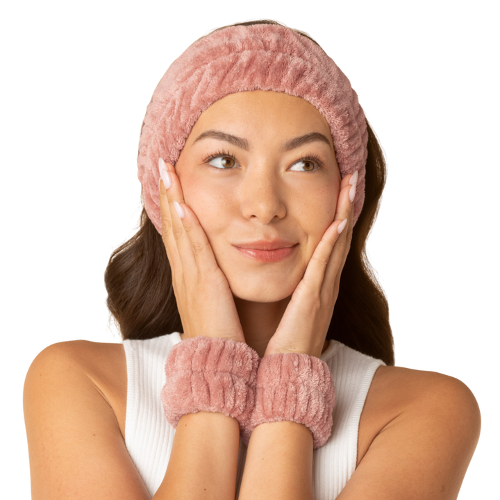Spa Headband and Wristlets 3pc Set - Terracotta