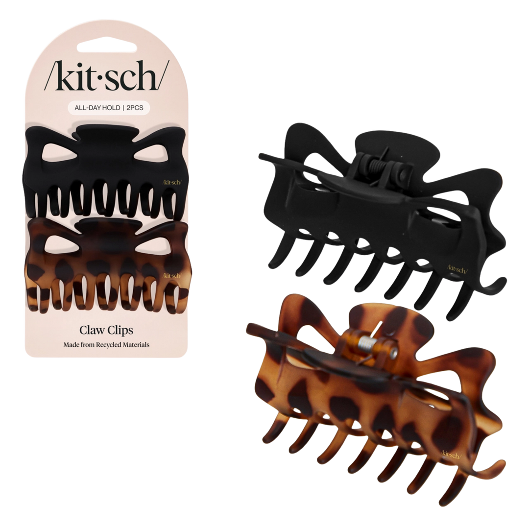 Recycled Plastic Large Claw Clip - Black & Tort