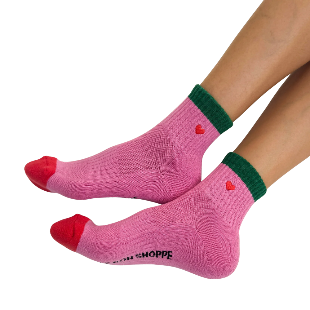 Embroidered Color Block Girlfriend Socks
