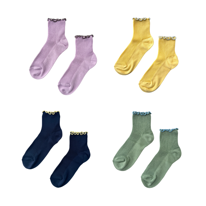 The Petite Ruffled Modal Socks