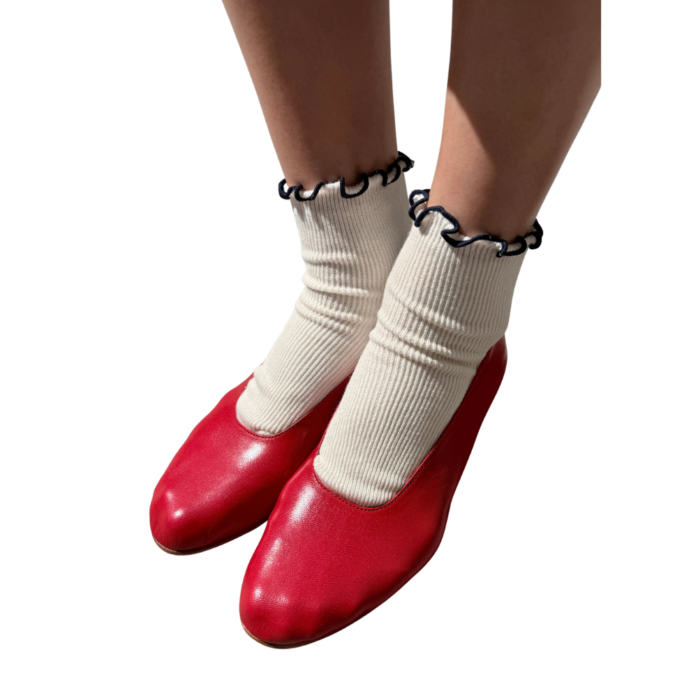 The Petite Ruffled Modal Socks