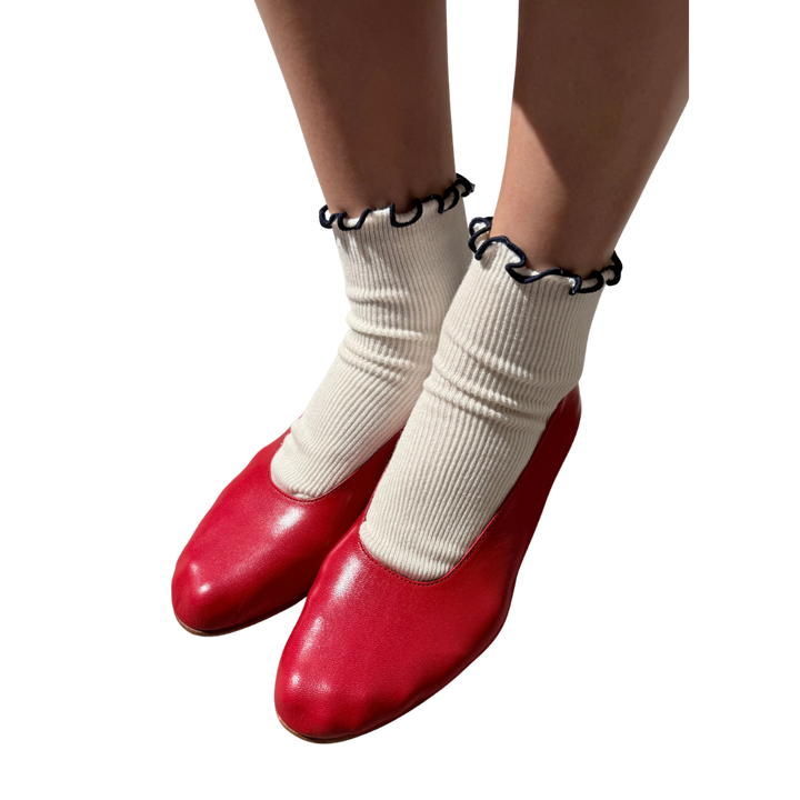 The Petite Ruffled Modal Socks