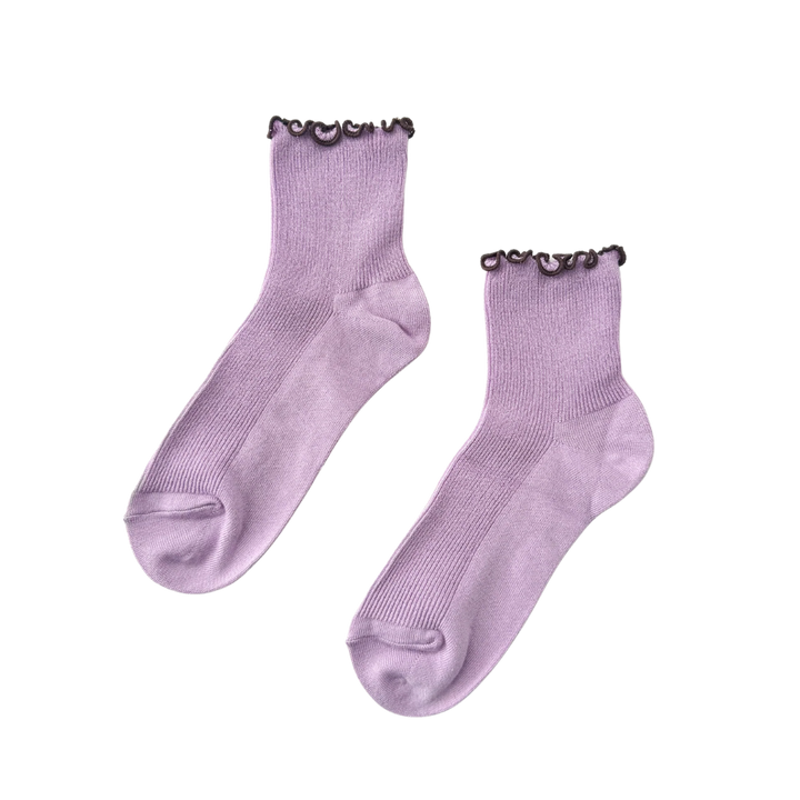 The Petite Ruffled Modal Socks