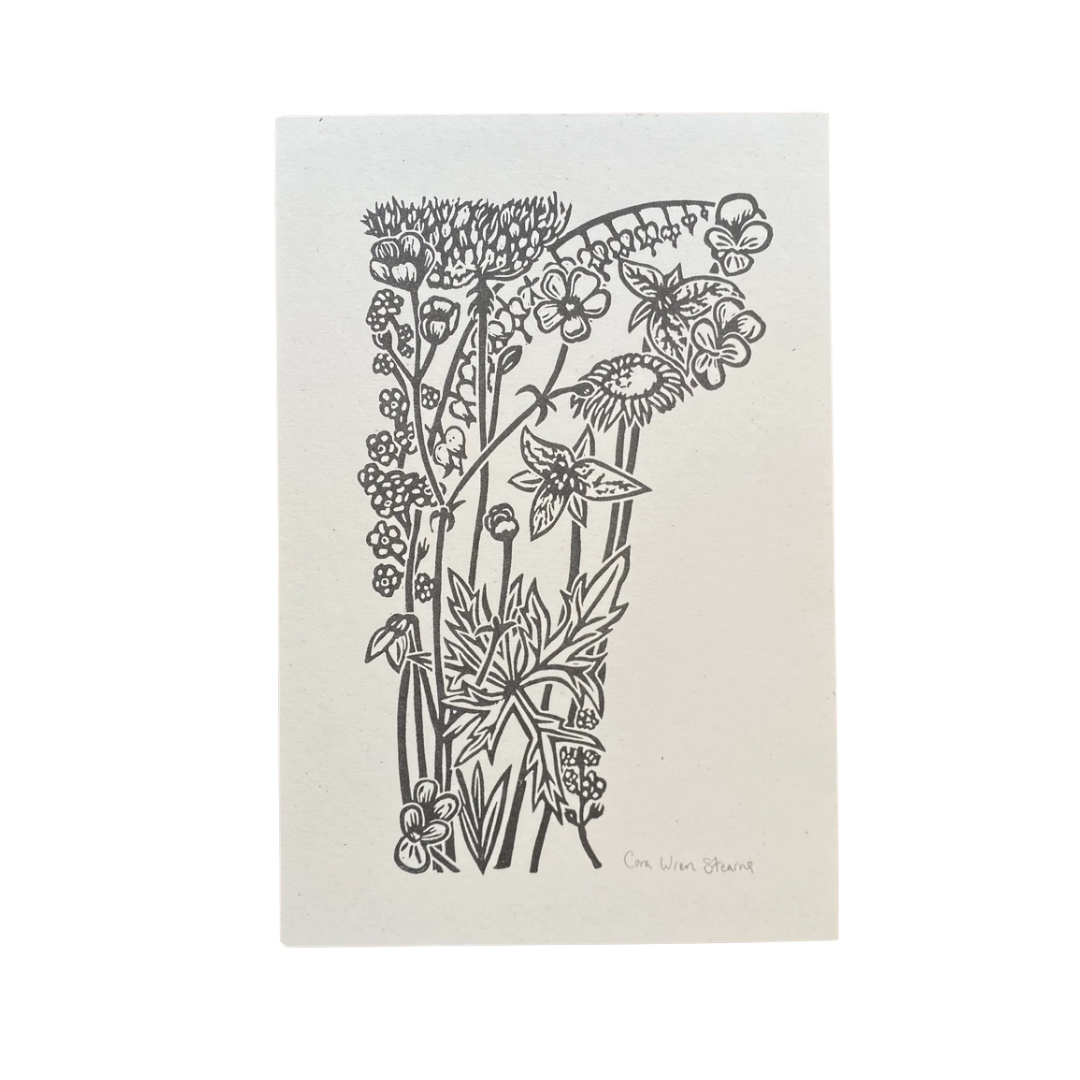 Floral Vermont Risograph Print