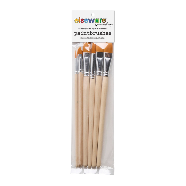 Paintbrush Set – Nylon Filament in Clear Bag (8 Assorted)