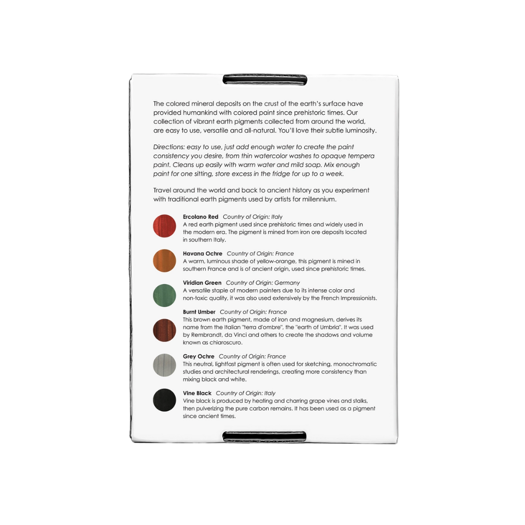 Earth Paint Set - Natural Mineral Pigment - 6 Vibrant Colors