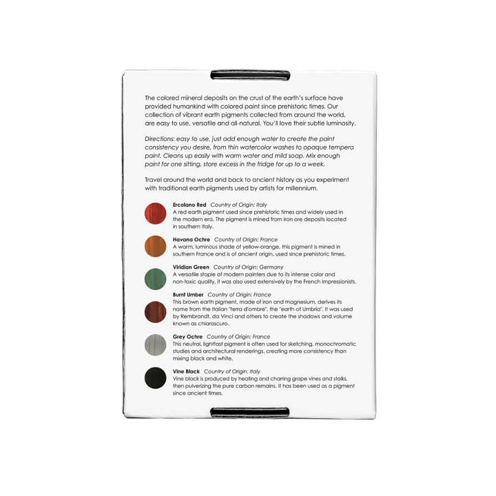 Earth Paint Set - Natural Mineral Pigment - 6 Vibrant Colors