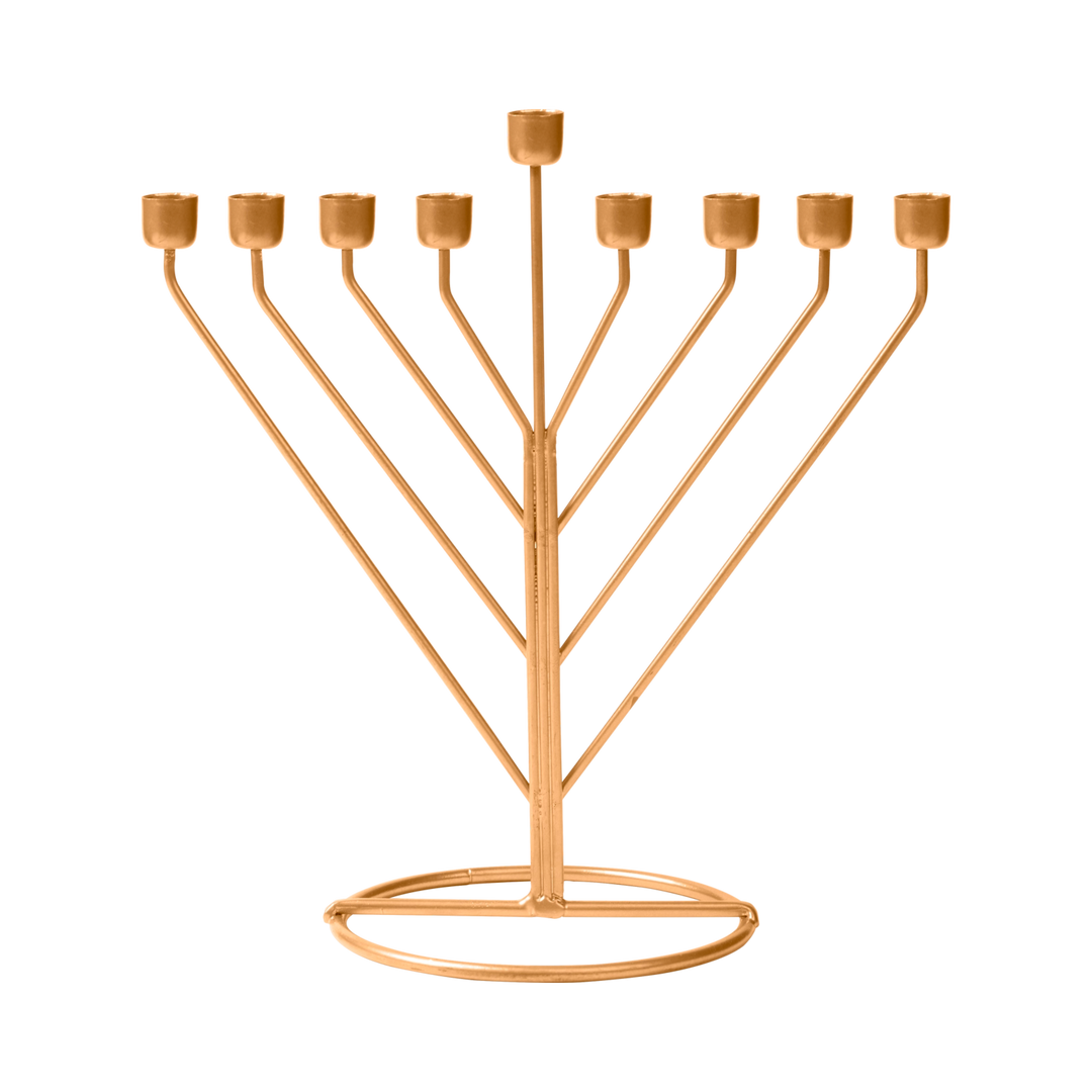 Wireframe Hanukkah Menorah - Rambam, Gold