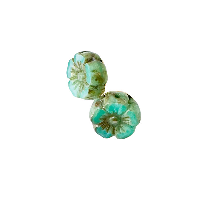 Tiny Flower Stud Earrings, 24K gold plated posts