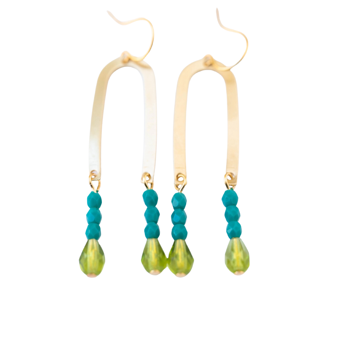 Long Arch Beaded Earrings