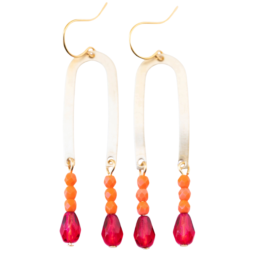 Long Arch Beaded Earrings