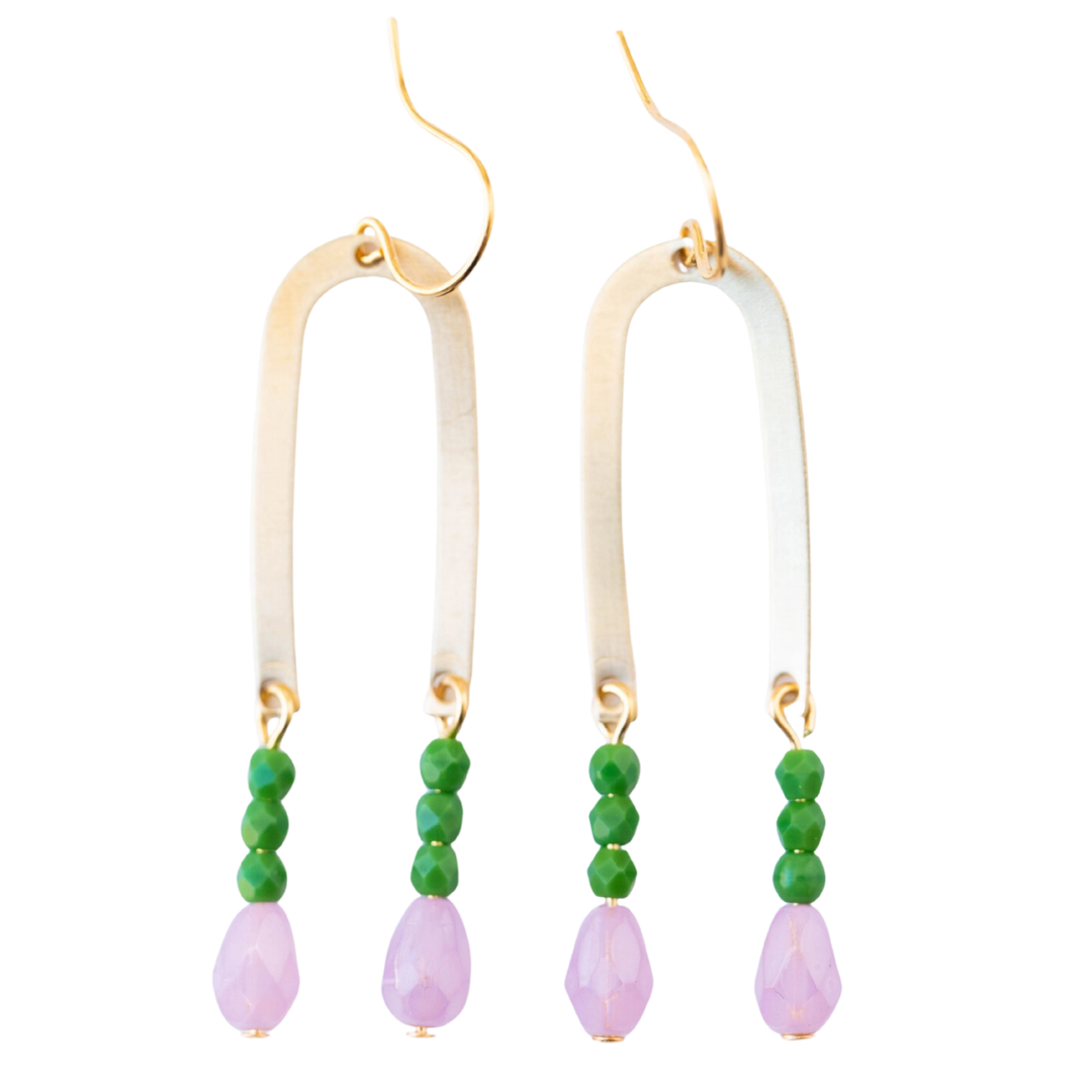 Long Arch Beaded Earrings