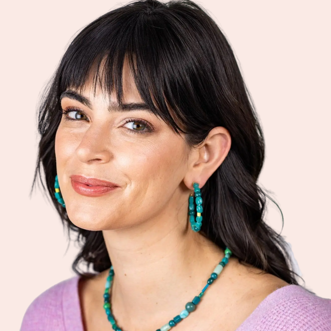 Annie Mixed Beaded Hoop Earrings