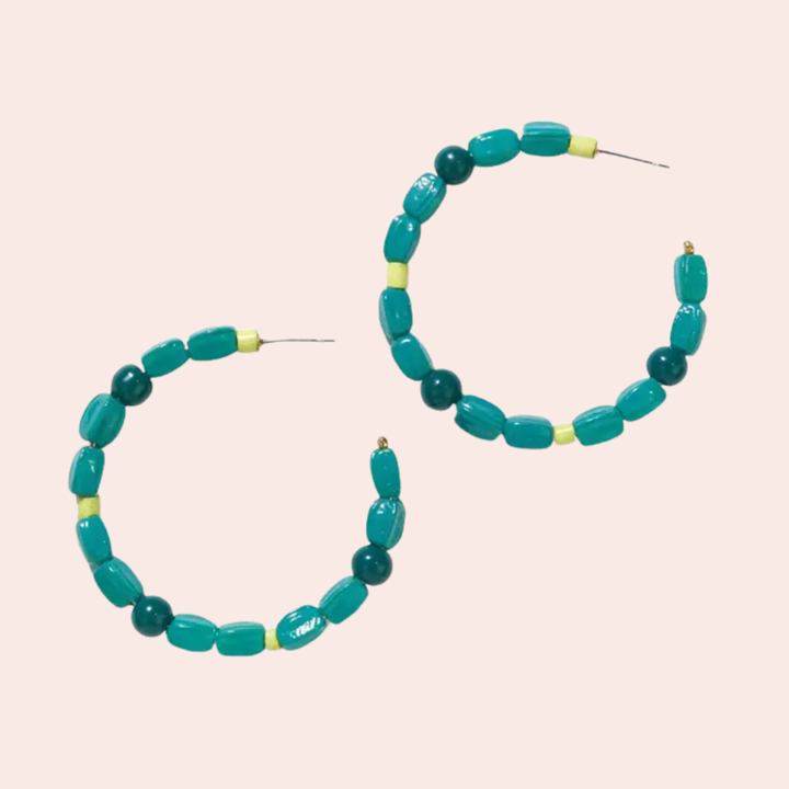 Annie Mixed Beaded Hoop Earrings
