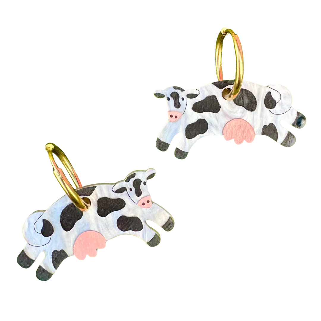 Honey Moo Moo Hoop Earrings
