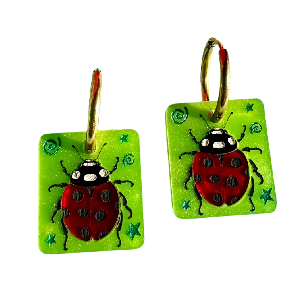 Lady Bug Tiles Earrings