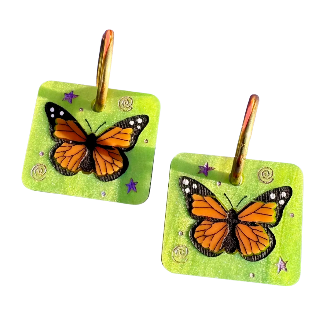 Monarch Butterfly Tiles Earrings
