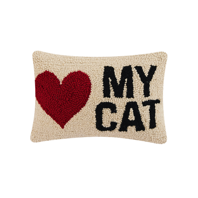 I Heart My Cat I love my Cat Hook Rug Pillow