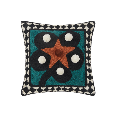 Diamonds & Pearls W/Pom Poms Hook Pillow