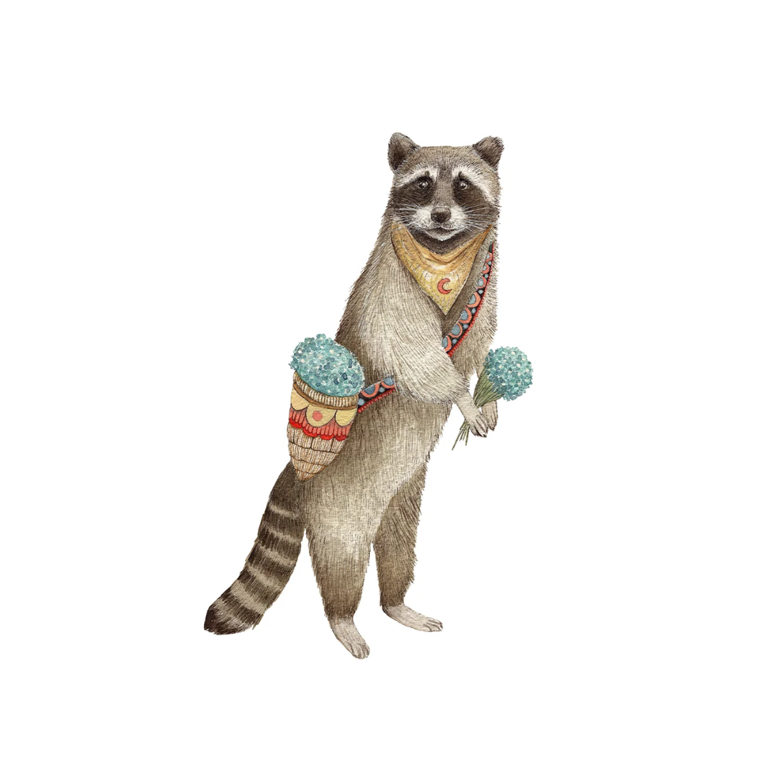 Flower Messenger: The Raccoon - 8"x10" Print