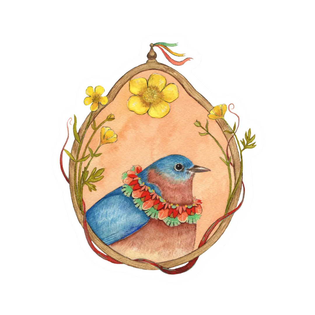 Bluebird of Buttercups Sticker