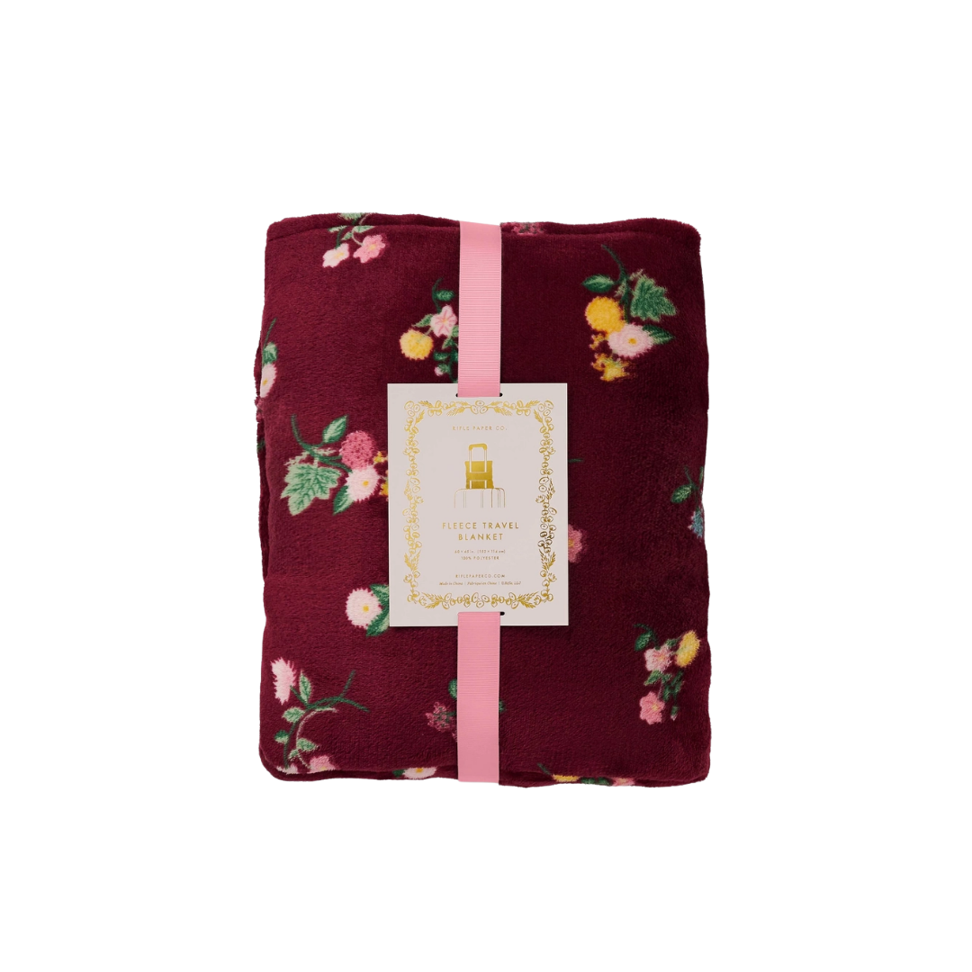 Ditsy Dahlia Travel Fleece Blanket