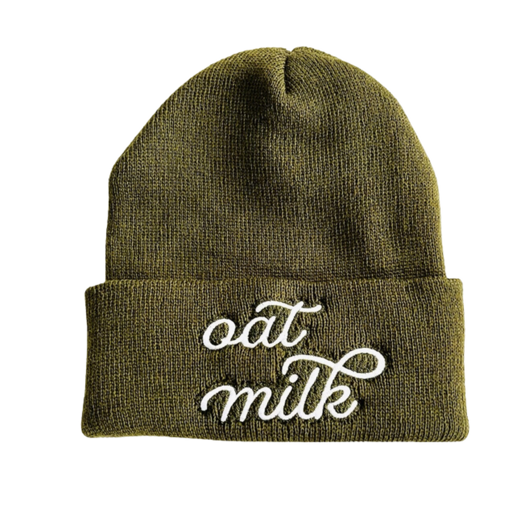 Oat Milk Knit Beanie Winter Hat Made in America Vegan