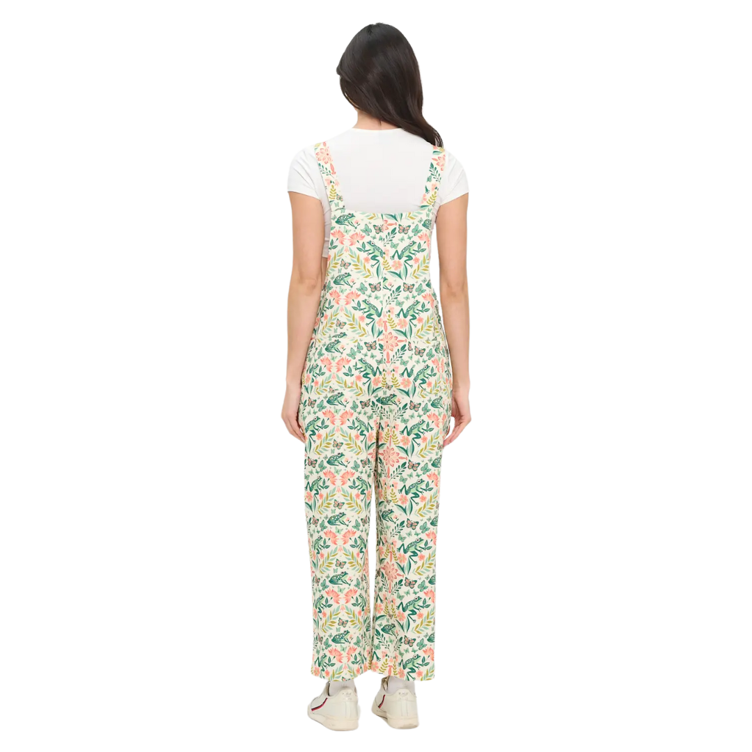 Whimsy Botanical Rainforest Print Overalls