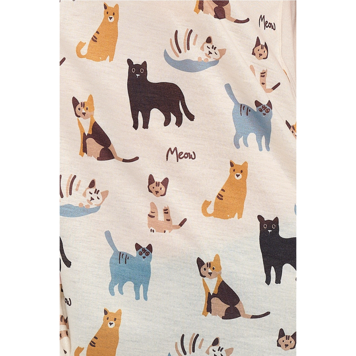 Meow Cat Print Tank Top