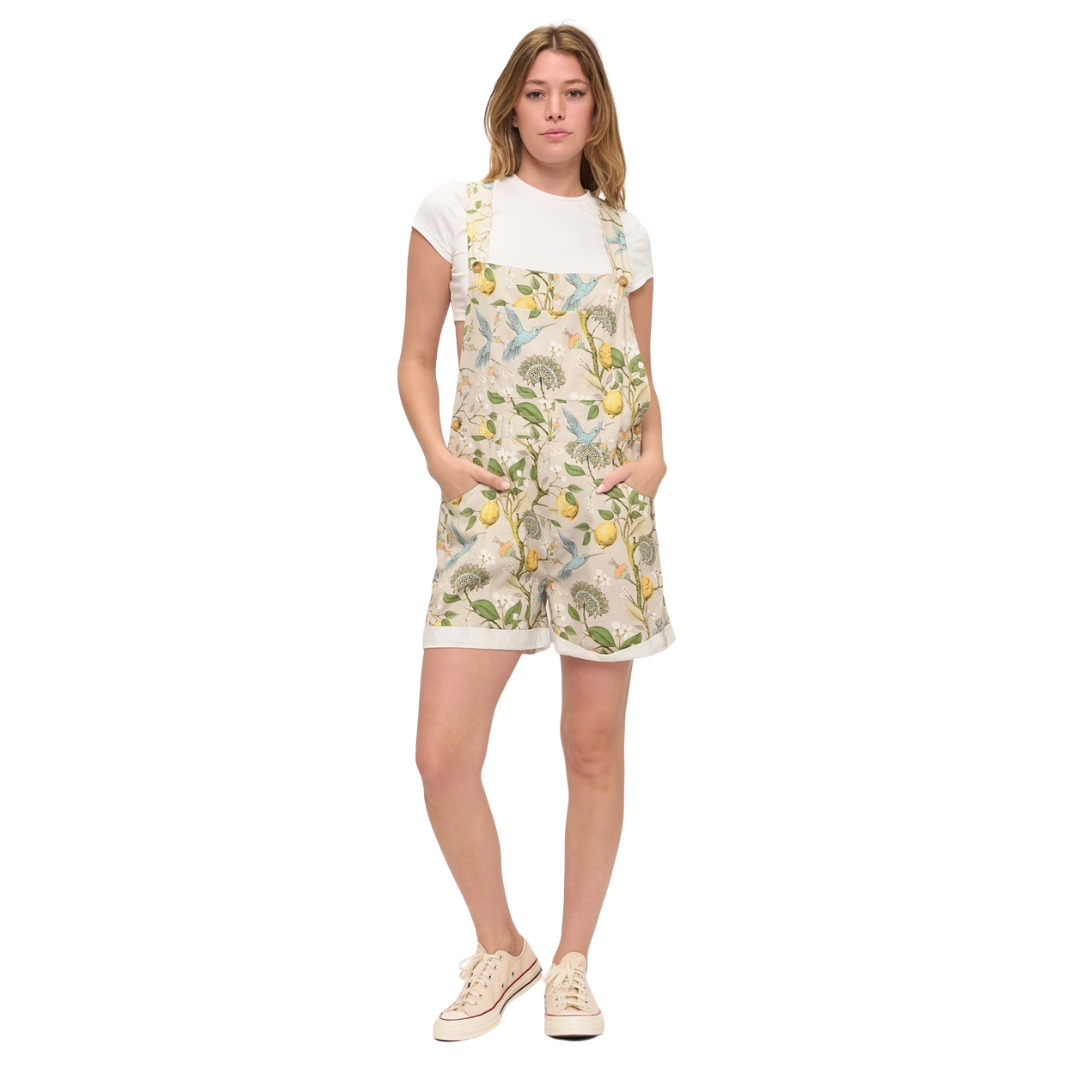 Lemon Blossoms and Humming Bird Shortalls