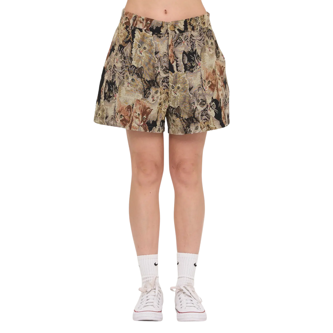 Cat Collage Print Tapestry Shorts