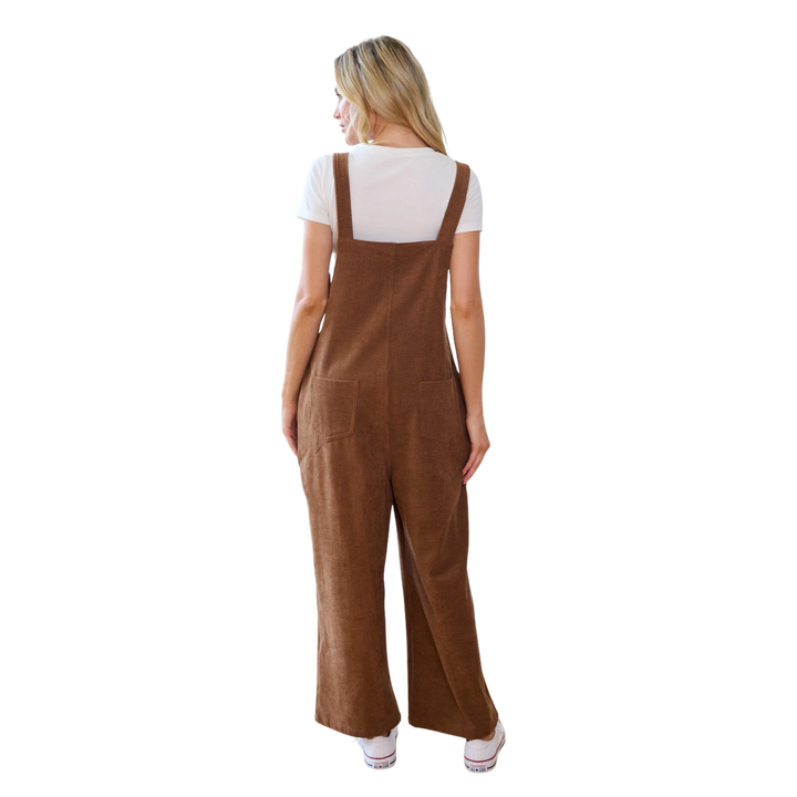 Classic Brown Corduroy Overalls