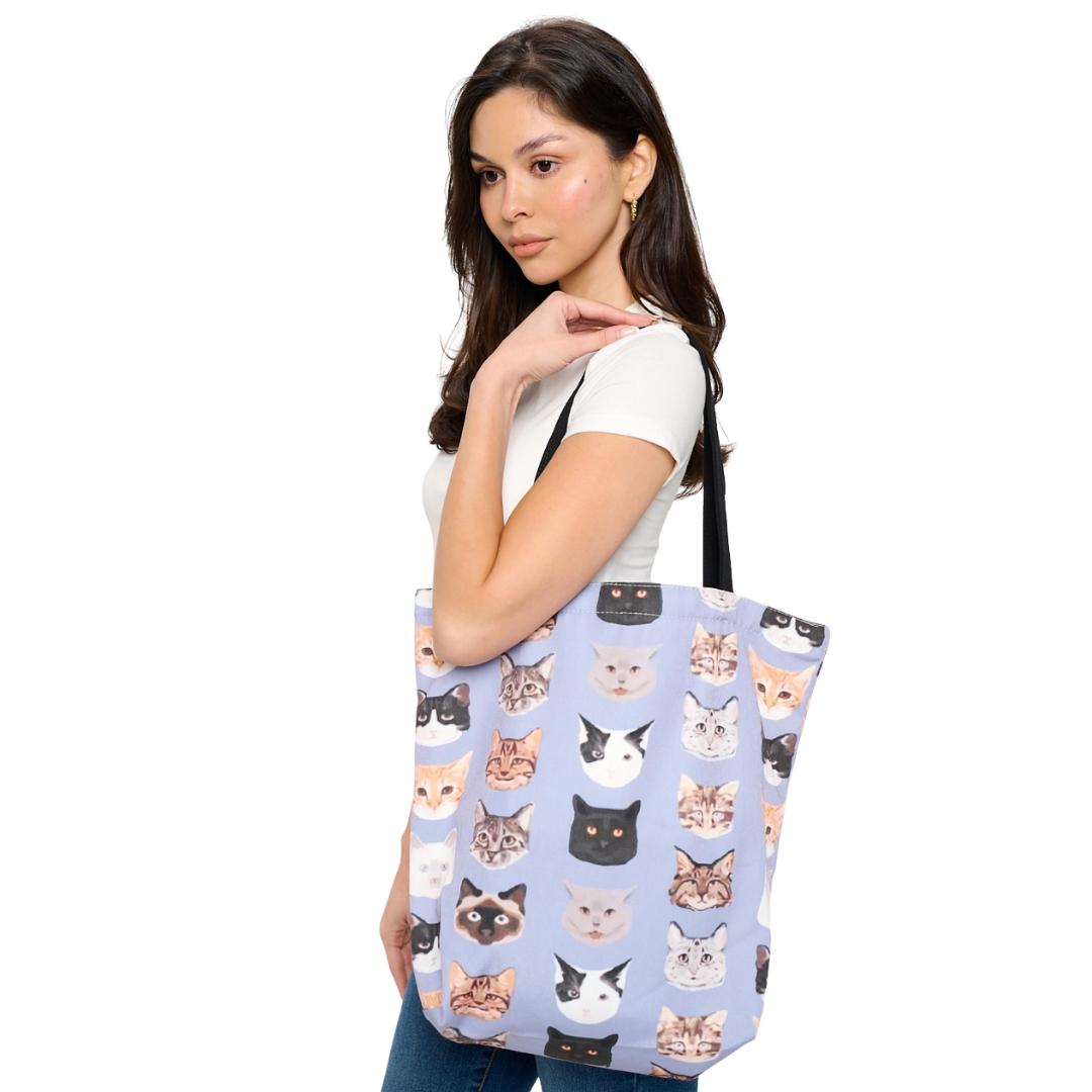 Different Cat Faces Tote Bag