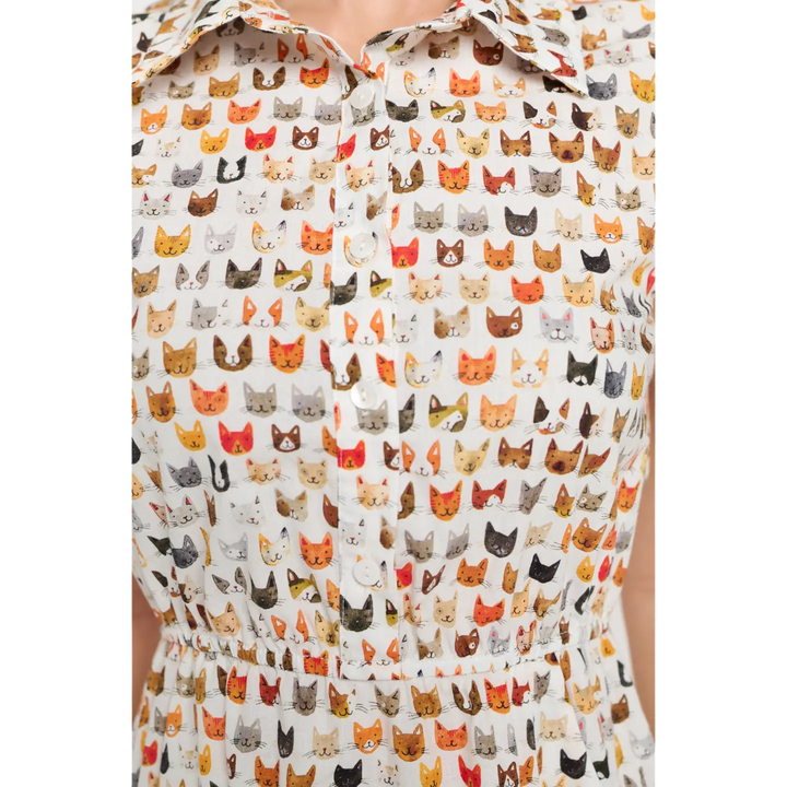 Colorful Cat Face Print Dress