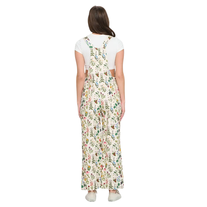 Floral Garden Print Overalls