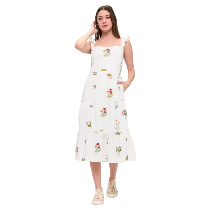 Floral Meadow Embroidery Sundress