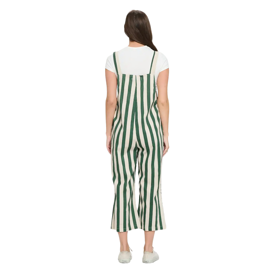 Classic Stripes Print Overalls