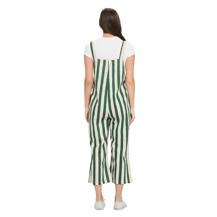 Classic Stripes Print Overalls