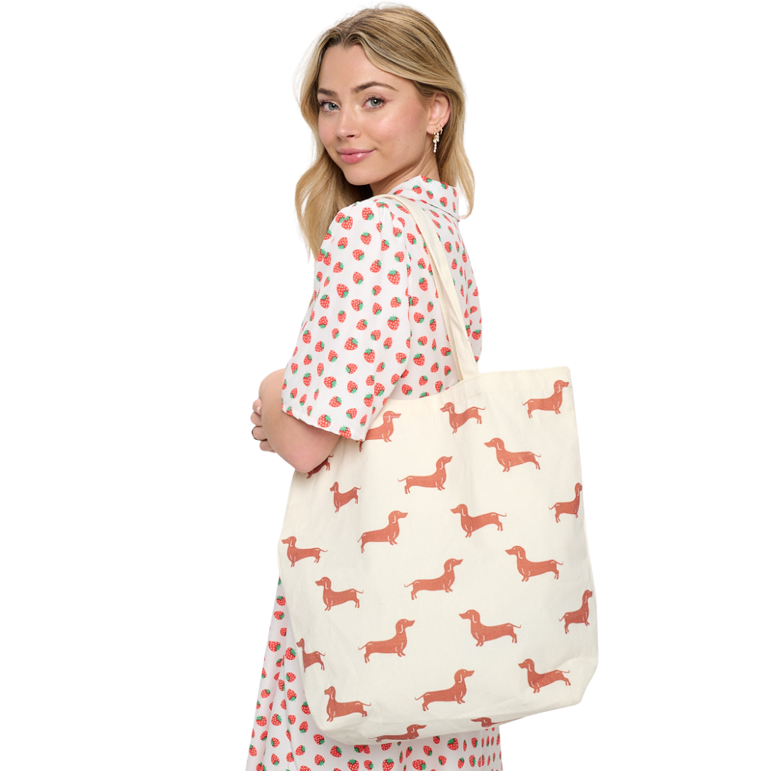 Dash-Hound Dog Print Tote Bag