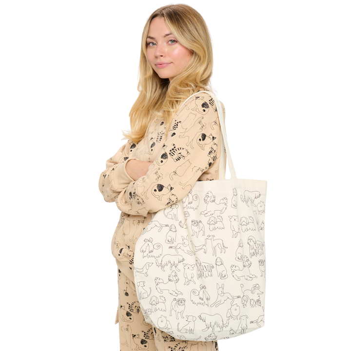 Different Breed Dog Print Tote Bag