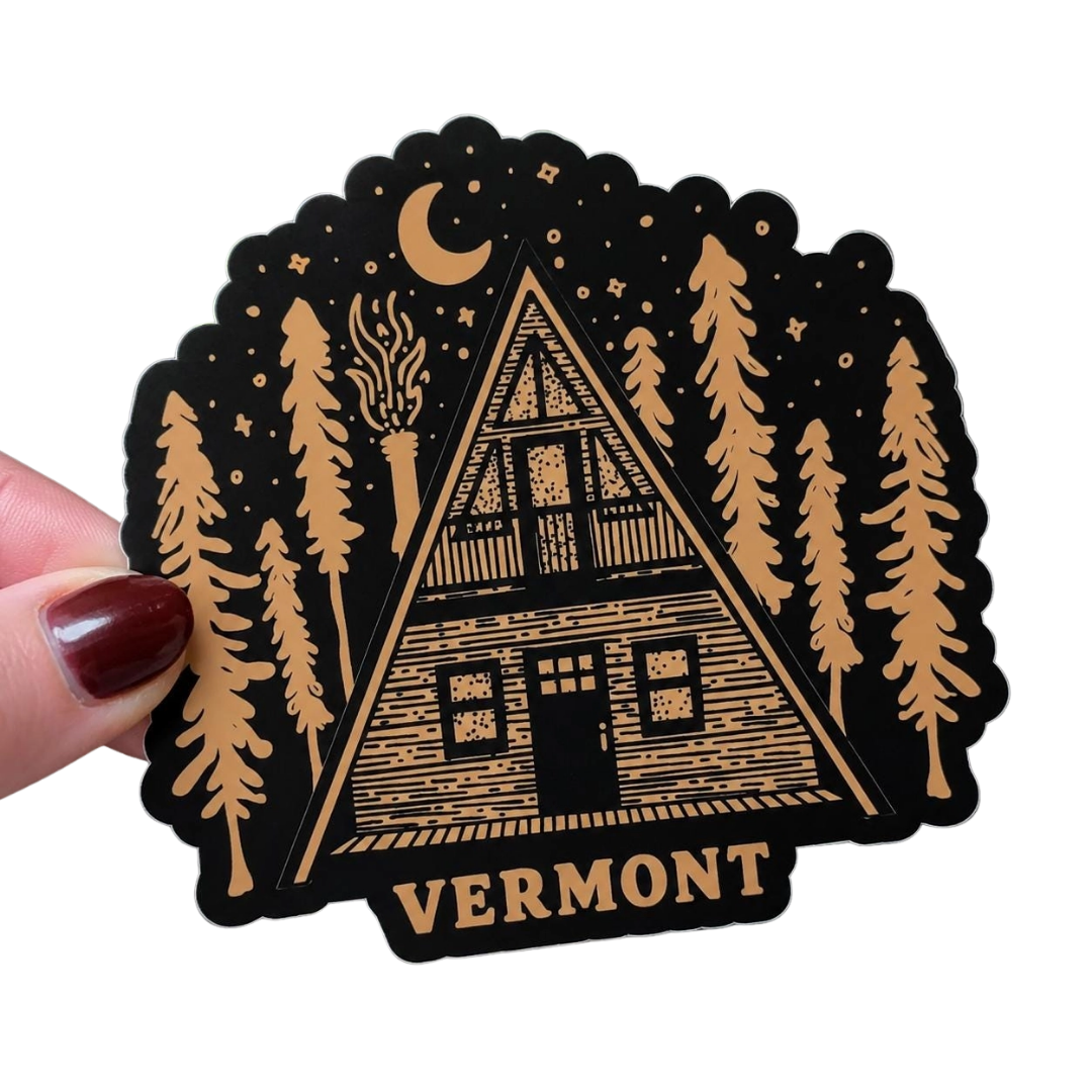 Vermont A-Frame Cabin Sticker