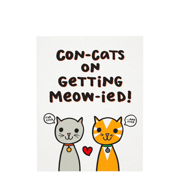 Con-Cats On Getting Meow-Ied! Engagement & Wedding Card