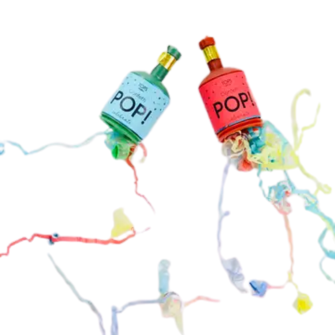 Confetti Pop! Streamers- Multi-Color- Set of 12