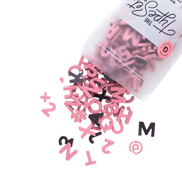 1" 200pc Rose Pink Magnetic Letters