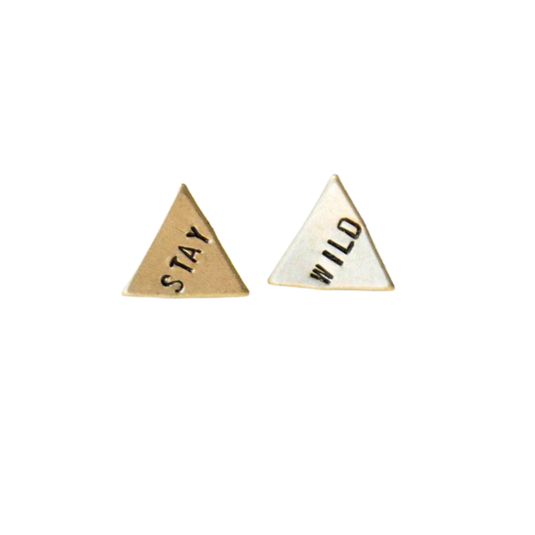 Stay Wild Triangle Studs